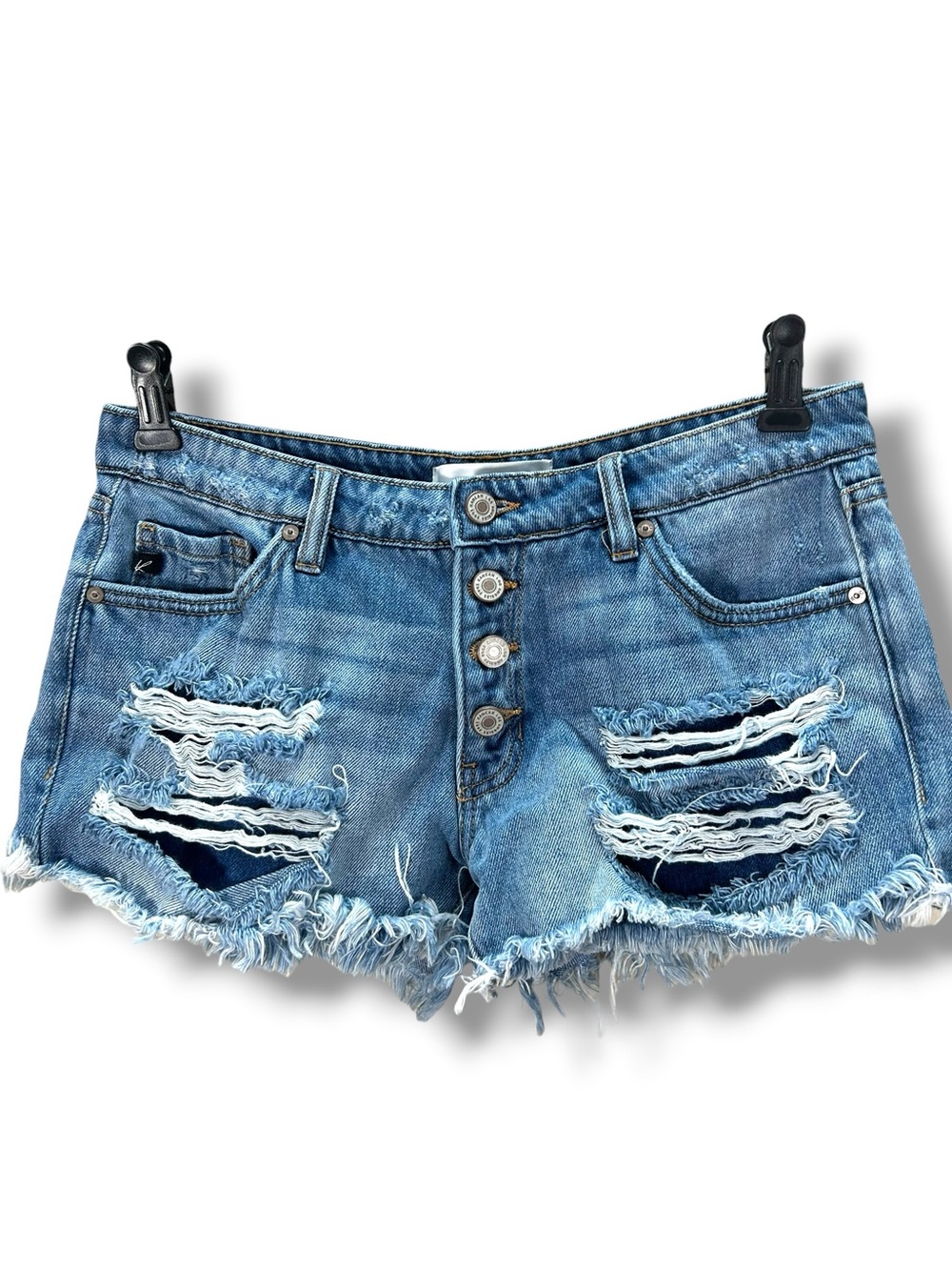KanCan Light Blue Distressed Denim Cutoff Shorts Size Medium